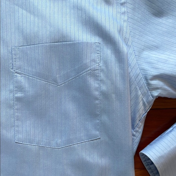 Men's Blue Dress Shirt - Picture 3 of 4